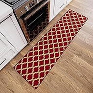Ottomanson Hallway Runner Rug 1'10" x 7' Non Slip Trellis Area Rugs Easy to Clean Laundry Rug Runner