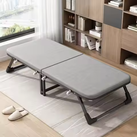 Foldable Bed Portable Office Nap Bed Single Person Lounge Chair Cot Single Folding Bed Bed Modern Fu