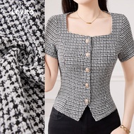 (New) Lovito Elegant Blouse Button Spring/summer Black Blouse for Women L150ED209 (New) Lovito Blus 