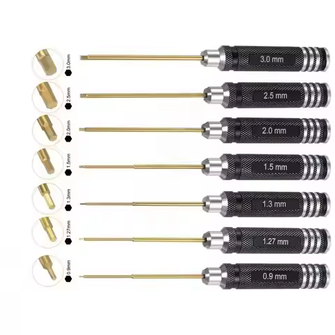Titanium Coated Hex Screwdriver for RC Models Set ， Car Model Professional Repair Tools Color Round 