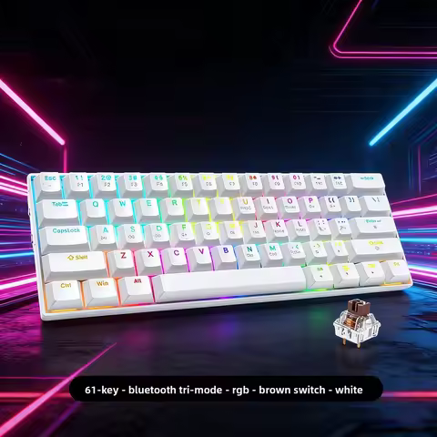 Bluetooth Mechanical wireless keyboard white gamer mechanical 60 percent pc key board claviers tecla
