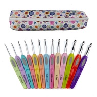 13Pcs Crochet Hook Metal Crochet Needle for Crocheting Yarns Ergonomic Handle Crochet Hook Set Croch