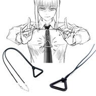 Anime Chainsaw Man Necklace Cosplay Denji Pochita Pendant Jewelry Triangular Pull Prop Choker Leather Chain Essories
