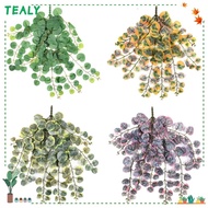 TEALY Lifelike Begonia, Multicolor DIY Artificial Plant Leaves,  Wall Plant Accessories Green Hangin