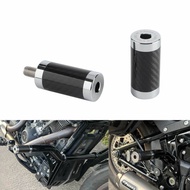 CNC Aluminum with Carbon Fiber Inlay Slider Chachos For Harley Crash Bars [Chrome]