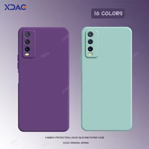 Internal Flocking Phone Case for VIVO Y20i 6.51" V2027 V2032 Liquid Silicone Soft Back Cover Funda O