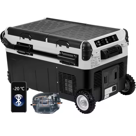 FSX30K 30L DC 12V 24V Compressor Solar Double Zone Dual Control Display Handle Wheel Battery Mini Co