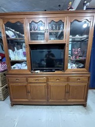 花梨木實木電視櫃連展示櫃