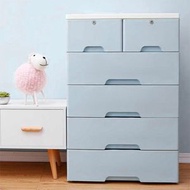 RL DEPARTMENT STORE - 塑料收納櫃 移動型抽屜式收納櫃 滑輪膠櫃桶 自行組裝儲物櫃桶 儲物櫃桶 滑輪儲物櫃 置物塑膠櫃 置物收納箱 （可當衣櫃） 顏色藍色