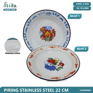 Terbaru ( 1 Lusin ) Piring Enamel Jadul Motif Bunga / Piring Seng