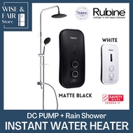 RWH-3388 Rubine Instant Water Heater  | DC Pump w Rain shower Italian brand | Silent + Strong water