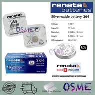 Renata 364 377 396 399 395 397 371 379 394 390 SR626SW SR621SW SR726W SR927W SWISS 1.55V Battery (10