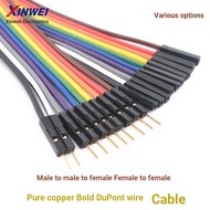 Pure Copper Bold Dupont Wire Male to Female to Female Male Flat Wire Pure Copper Test Wire Gold-Plat