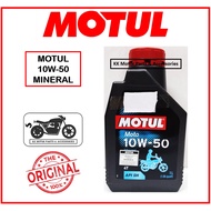 [100% ORIGINAL ] MOTUL 4T 10W-50 10W50 (1 L) MINERAL MOTORCYCLE ENGINE OIL / MINYAK HITAM MOTUL