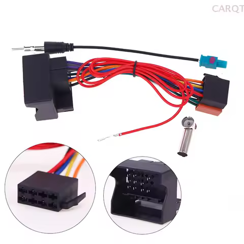 1 Set Auto DIY Accessories Car Stereo FM Audio ISO Wiring Harness Cable Radio Antenna Wire Adapte Fo
