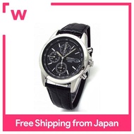 SEIKO Chronograph Watch Genuine Leather Belt Set Domestic Seiko Regular Distribution Black SND309P1