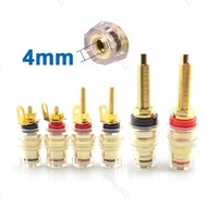 4MM 1pair red+black Banana Plug Socket jack Connector Thread Medium Amplifier Speaker Terminal Bindi