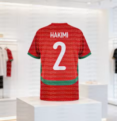 Morocco Home Hakimi No.2 Jersey 2025-2026 Same Style Football Training Uniform, Breathable Top for A