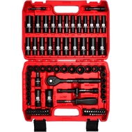 95-Piece 3/8 Drive Socket Set SAE Metric Sizes8-22mm with 72T Ratchet Wrench CR-V Impact Extension B