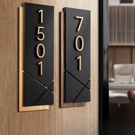 Black Gold unit number  door number sign  house unit number Acrylic Room Number Stickers HDB Unit Cu