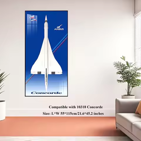 Display Wallboard for Lego 10318 Concorde Building Set, Decorative Painting Display Stand, Art Wall 