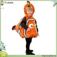 【SOYACAR】Child Clownfish Costume Jumpsuit Finding Nemo Clownfish Halloween Cosplay Party Clothes