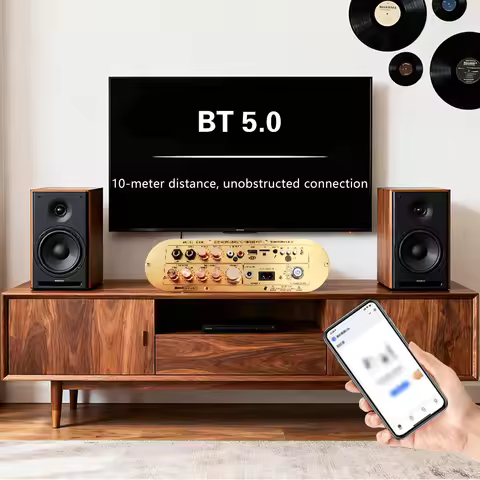 2.1-Channel D900 Digital Amplifier Board High Power Output 50W+50W+100W Bluetooth 5.0 AUX USB TF Sup