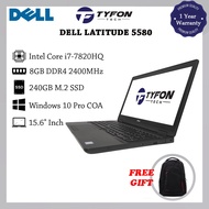 Dell Latitude 5580 i7-7820HQ 8GB DDR4 RAM 240GB M.2 SSD Win 10 Pro Laptop (Refurbished)
