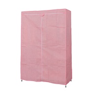 [特價]【dayneeds】輕型120x45x180公分三層單桿電鍍衣櫥含粉色布套