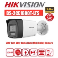 HIKVISION CCTV DS-2CE16D0T-LTS 2MP Two Way Audio Fixed Mini Bullet Camera 2.8MM