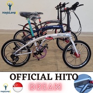 ( Free Install + Warranty ) Hito Folding Mountain Bicycle 6-Speed Shimano Shock Absorber V 20 Inch - Magiclamp12