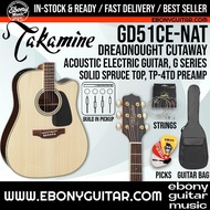 Takamine GD51CE NAT G Series Dreadnought Cutaway Acoustic Electric Guitar Solid Spruce TP-4TD Natura