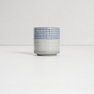 Ukiyo Tea Cup 150ml - Blue Checks / Cangkir Gelas