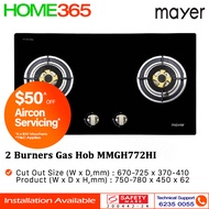Mayer 2 Burners Gas Hob MMGH772HI - LPG/PUB