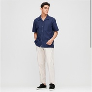 Kemeja Uniqlo Pria Linen Kerah Terbuka SALE
