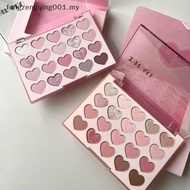 F1MY Sweet Pink 20 Color Heart Shaped Eyeshadow Plate Pearl Glitter Purple Eyeshadow Pink Blusher Na