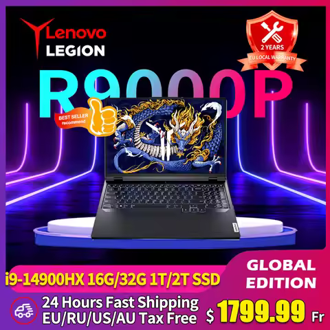 Lenovo Legion Y9000P Gaming E-Sports Laptop 2024 RTX 4060 Intel i9-14900HX 16" 16/32/64G RAM 1/2T SS