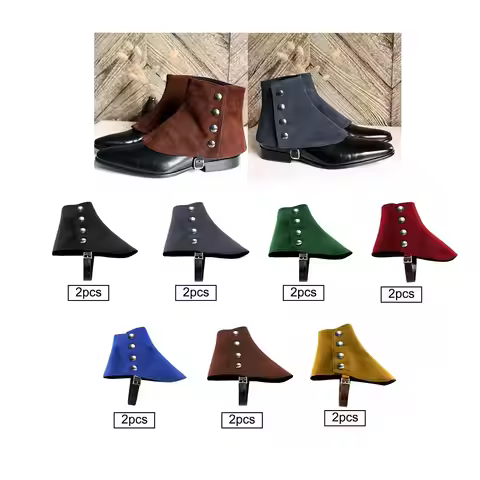 Gangster Spats Medieval Pirate Boot Covers for Costume Birthday Halloween