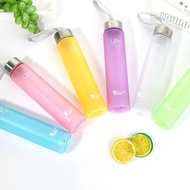 Frosted Clear Plastic Cup Portable Outdoor Sports Water Bottle Rope Juice Drink Bottle Drinking Mug Bottle Drinking Set