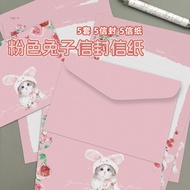 Paper Vatican Envelope Letter Paper Set Rose Rabbit Handwritten Letter Note Literary Confession Love