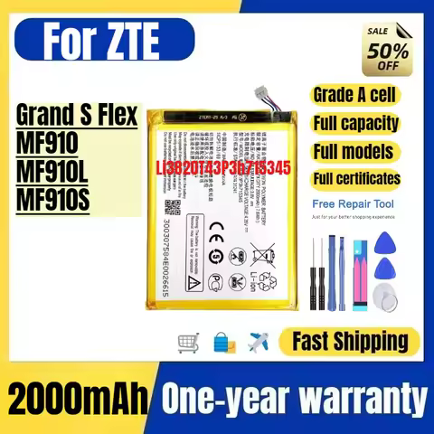 Li3820T43P3h715345 for ZTE Grand S Flex/MF910/MF910L/MF910S Mobile Phone Battery High Quality Replac