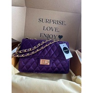 TAS WANITA SELEMPANG MY CHOICE BAG SUEDE RANTAI EMAS GRATIS BOX