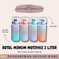 [UC] 2 LITER MOTIVATIONAL DRINKING BOTTLE (FREE STRAW, FREE 2D STICKERS AND FREE 3D STICKERS)