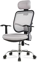 Reclining Desk Chair,Ergonomic Office Gaming Chair with Armrest and Headrest High Back Computer Chair Comfy Padded Swivel Home Work Chair,Home Office Furniture-Grey