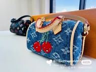 香港現貨 全新 有單 村上隆 LV x TM Micro Speedy Denim Cerise Bag Charm