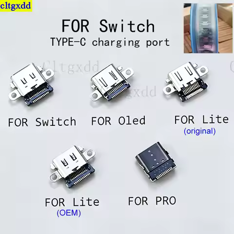 Cltgxdd 1/5/10piece FOR Switch/Lite/Oled//Switch PRO Host Power Connector Charging Port Charging Por