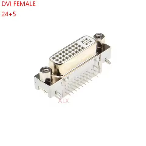 5PCS DVI Interface DVI 24 + 5 pin 90 degrees plate inserted female connector socket for computer mon
