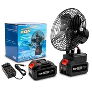 21V Cordless Electric Fan Rechargeable Lithium Battery Powered Portable Desk Fan with Charger Heavy 