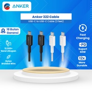 ANKER Cable 322 Charger 60W USB-C USB Type C to C 3A Nylon Cable 3FT A81F5