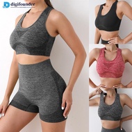 DGF  Women Seamless Shockproof Quick Dry Push Up Sports Bra Breathable Wireless Yoga Running Fitness